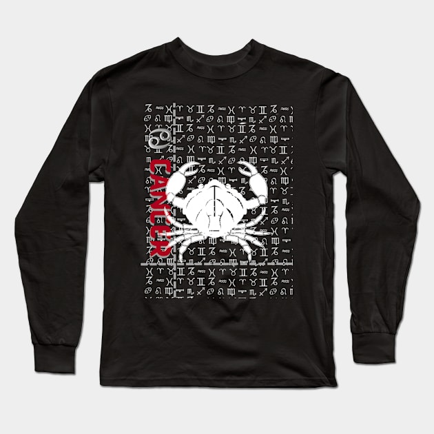 Cancer zodiac design Long Sleeve T-Shirt by QReality